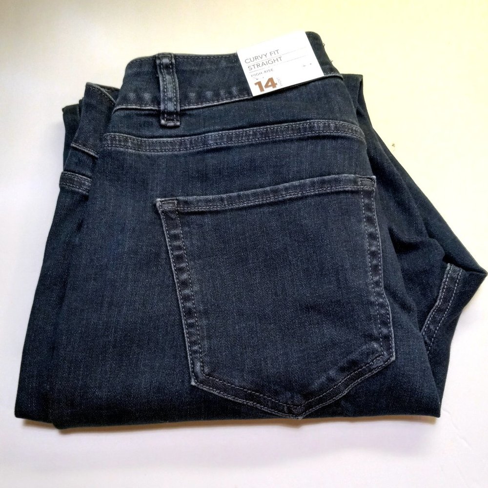 Lane Bryant Womens Curvy Fit High Rise Straight Jeans Size 14 NWT